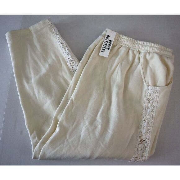 Urban Outfitters Women's Sz M Ivory Out From Under Jayden Lace-Inset Sweatpants - Picture 8 of 13
